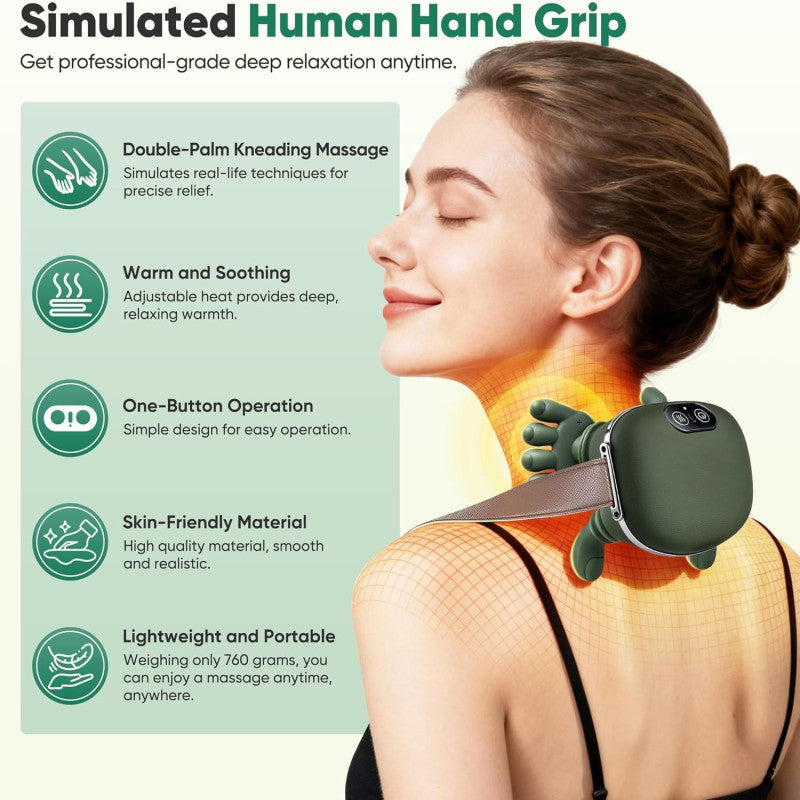 Portable, Bionic Heated Neck and Back Massager